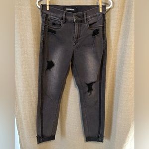 Express: Black Mid-Rise Ankle Jean Legging